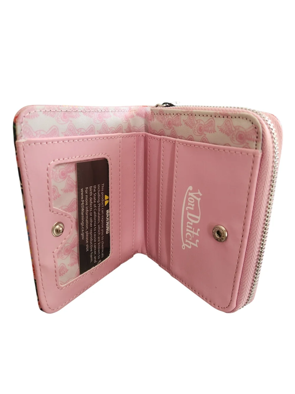 Von Dutch Pink Graphic Eyeball Wallet